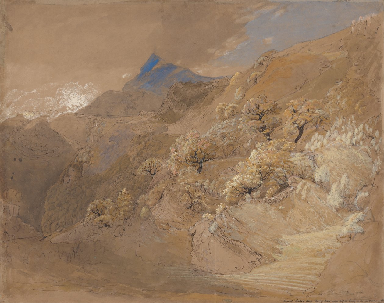 Monte Siabod da Tyn-y-Coed vicino a Capel Curig da Samuel Palmer