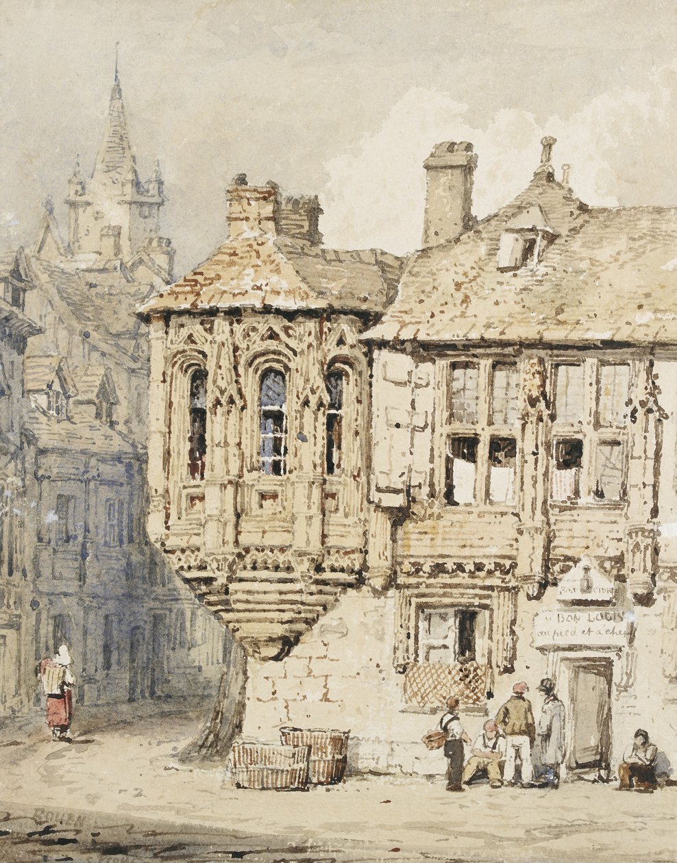 Scena di strada a Rouen da Samuel Prout