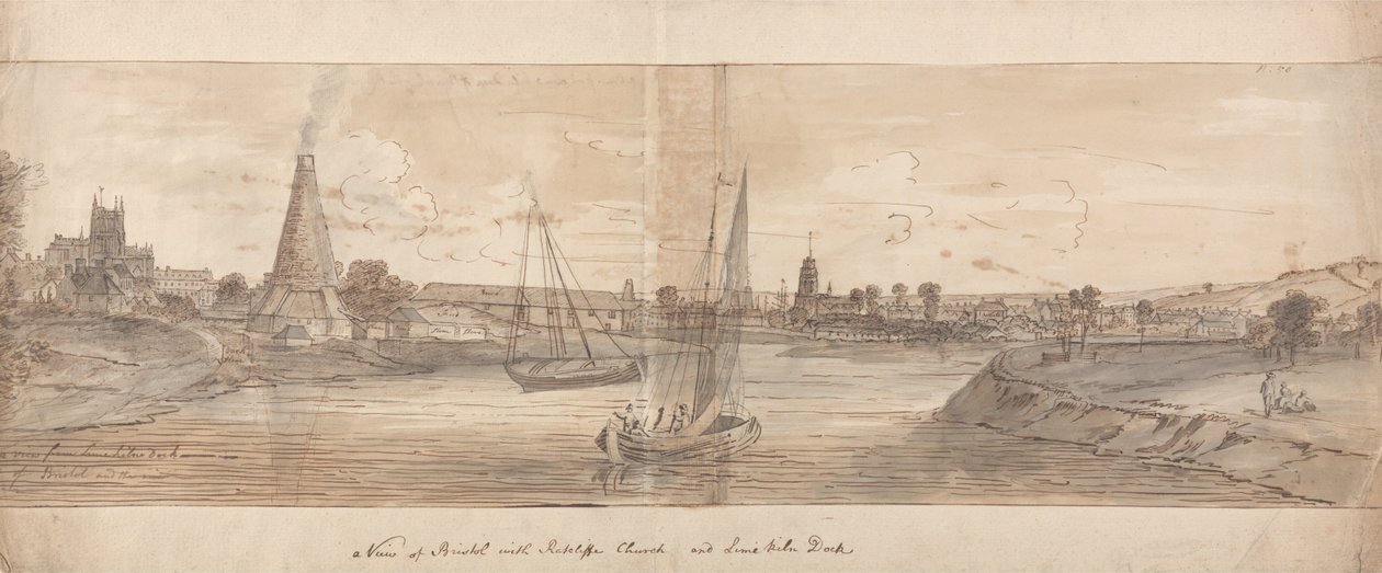 Veduta di Bristol con la chiesa di Ratclffe e il Lime Kiln Dock da Samuel Scott