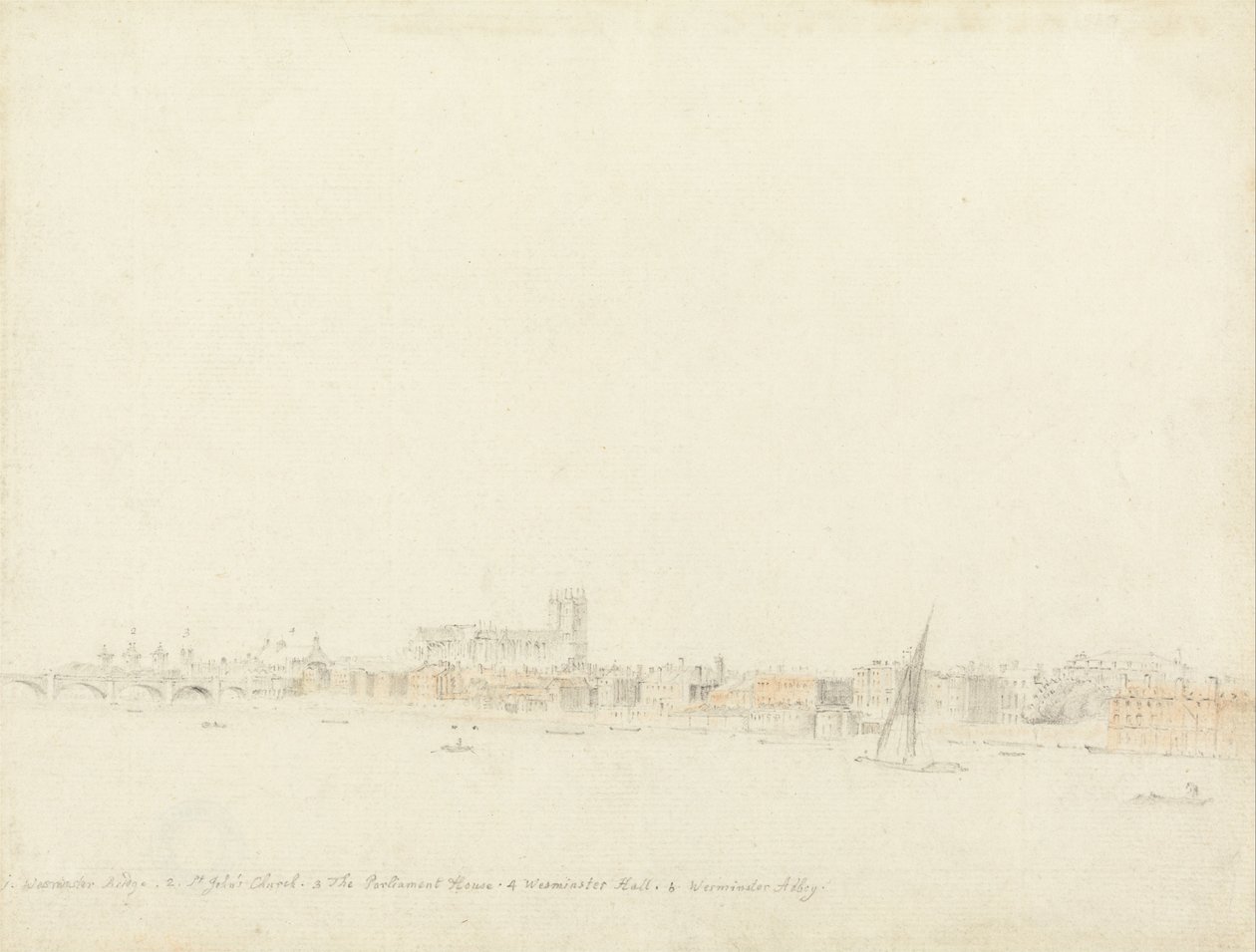 Abbazia di Westminster e ponte dal giardino di Somerset da Samuel Scott