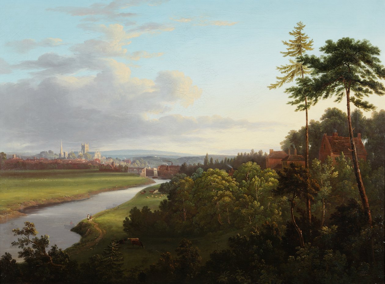 Veduta di Worcester da Henwick da Samuel Smith