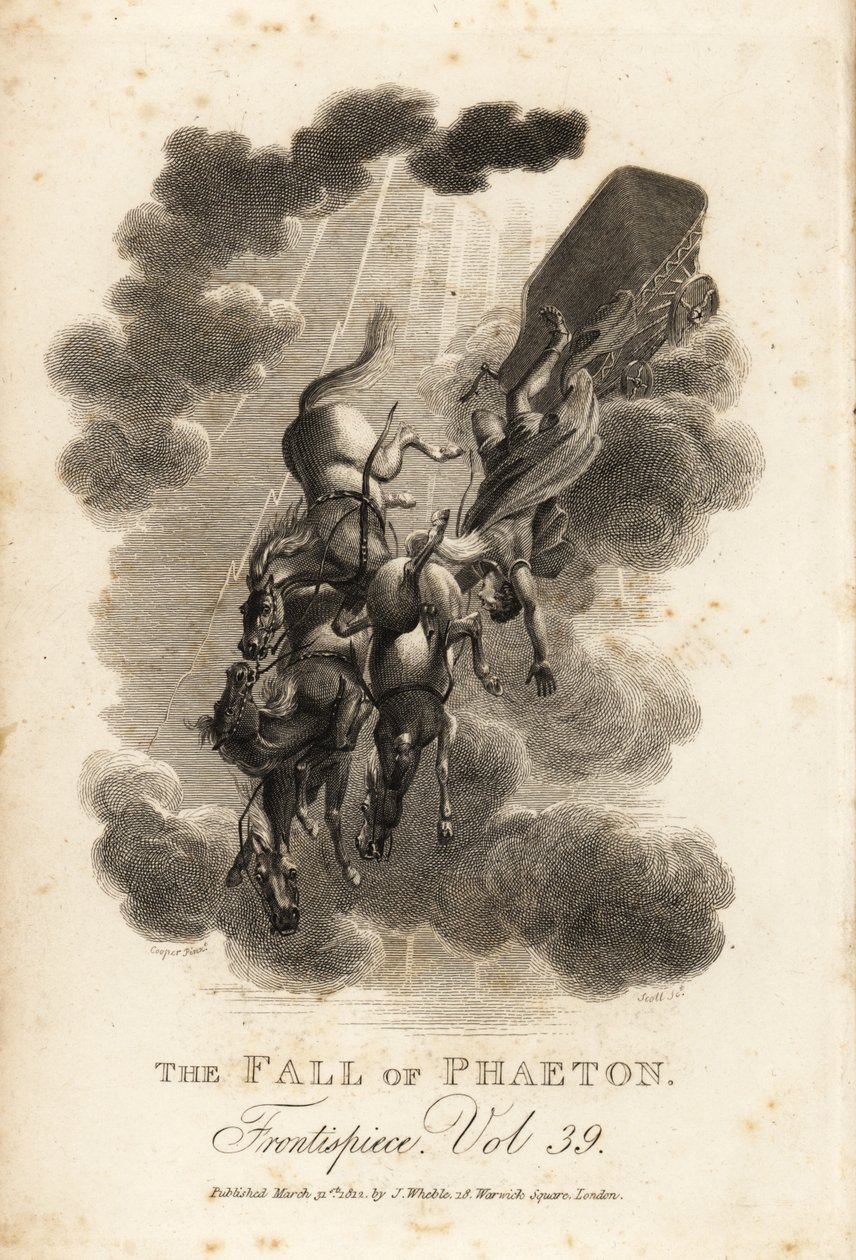 Illustrazione allegorica di Fetonte, figlio di Elio e dell