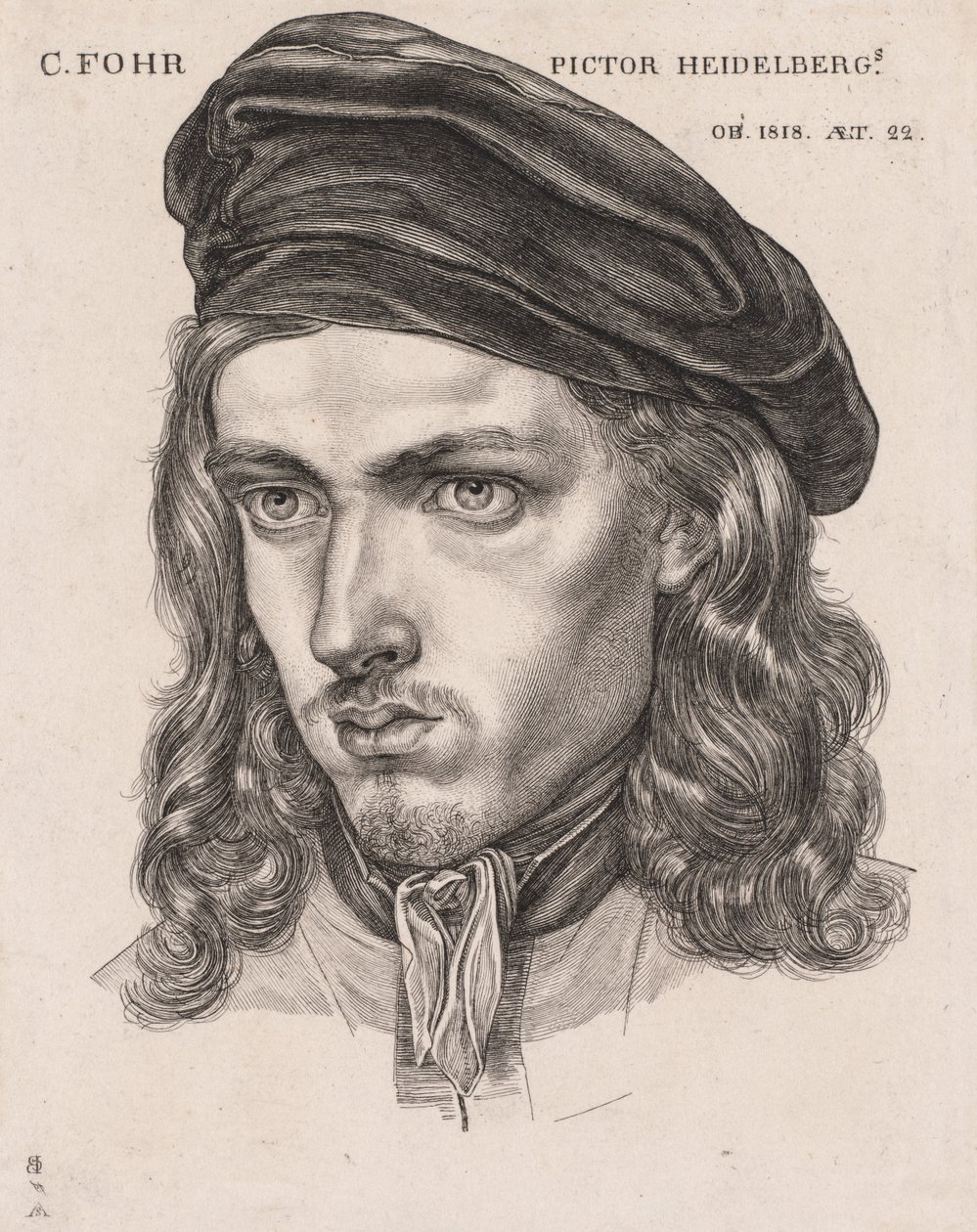 Ritratto di Carl Philipp Fohr, 1818 da Samuel Amsler