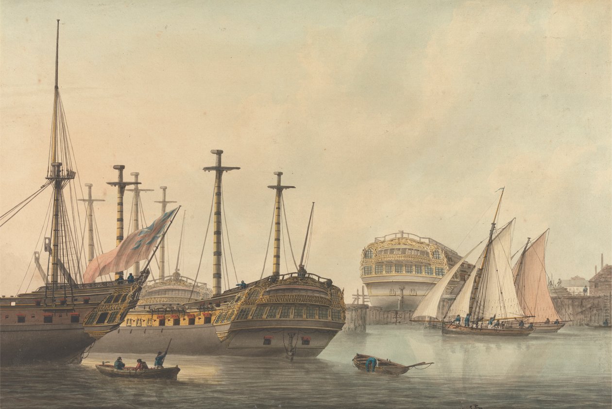 Nave da Guerra in Riparazione da Samuel Atkins
