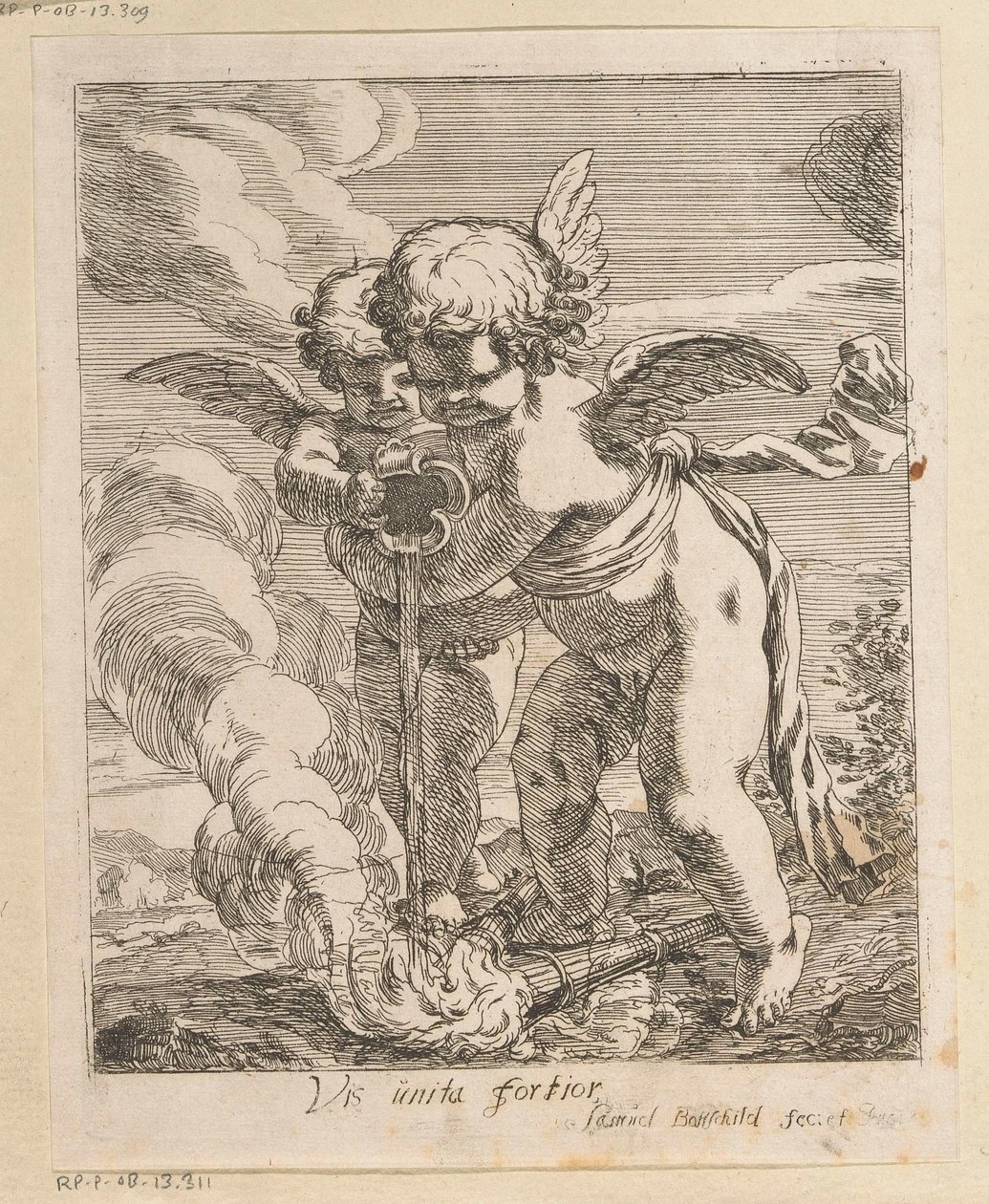 Due putti che spengono torce da Samuel Bottschild
