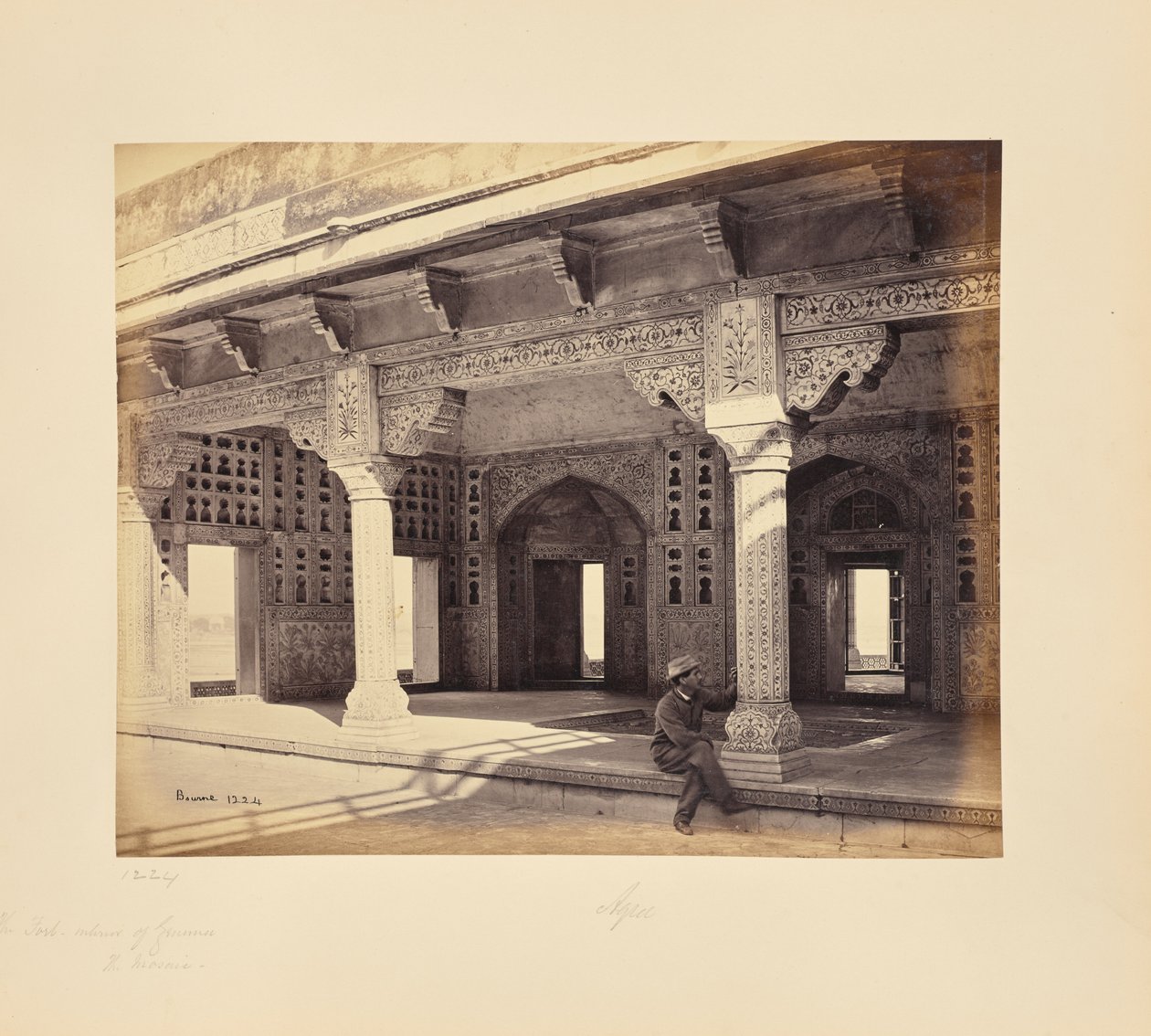 Agra: il forte, interno dello zenana, con decorazioni a mosaico da Samuel Bourne