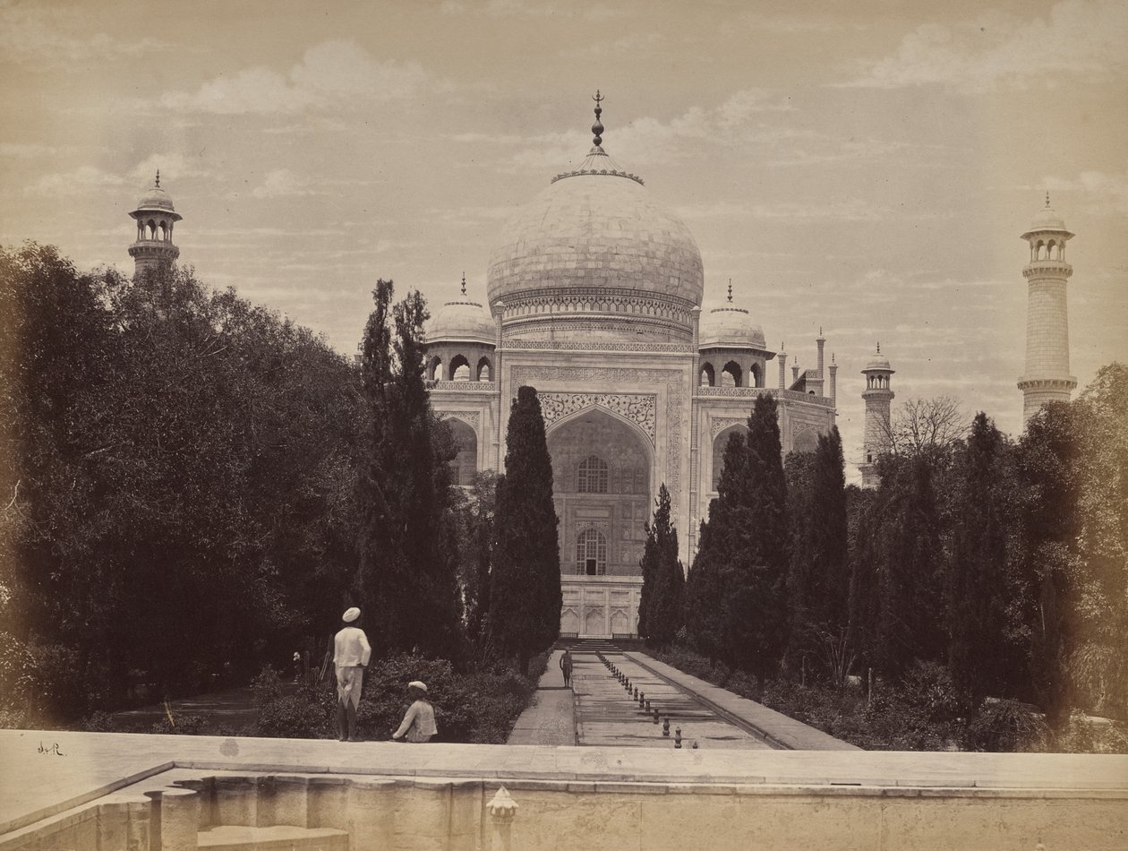 Agra. Veduta del Taj di fronte a Nootkan, la Luce del Mondo, moglie dell