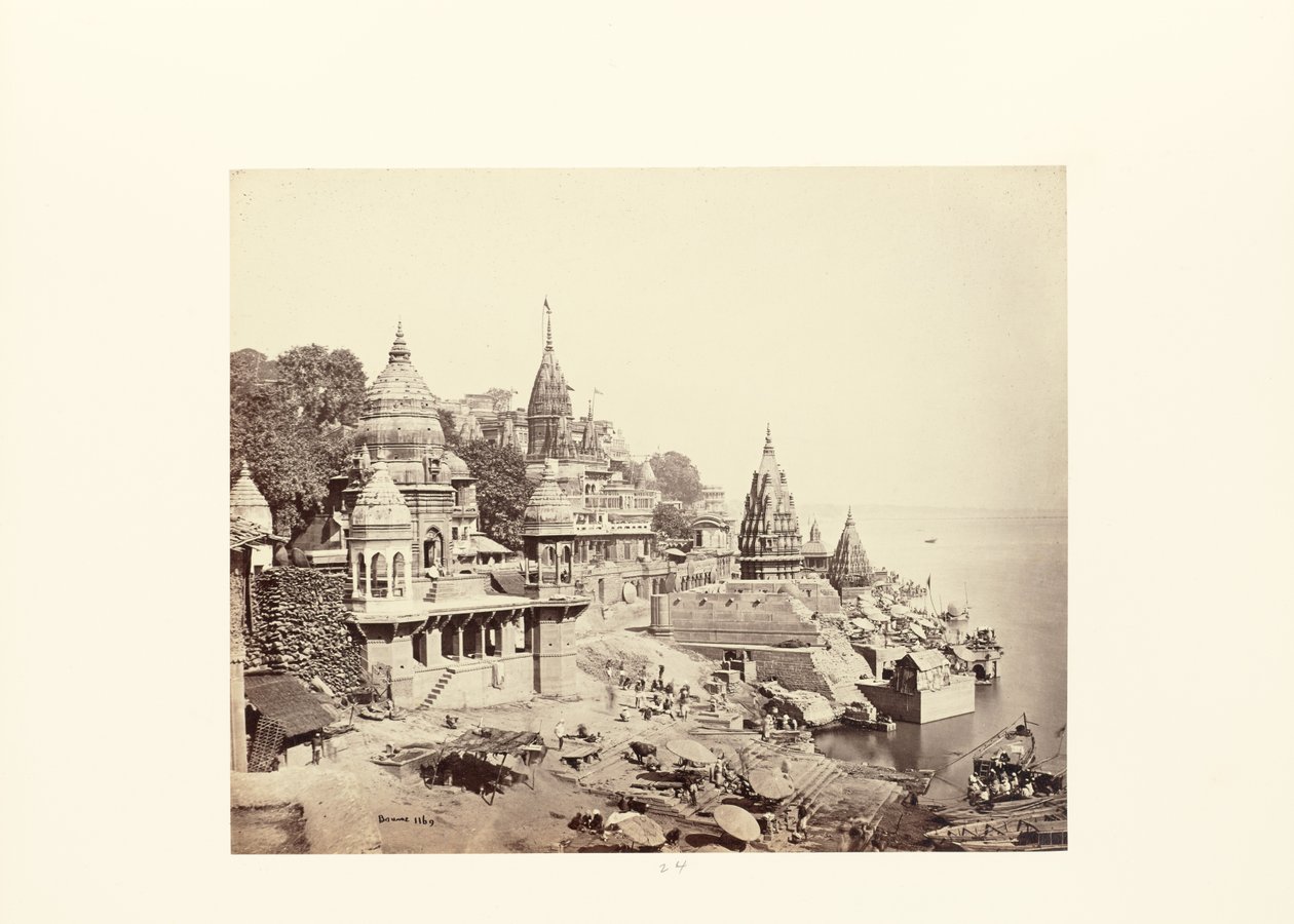 Benares; Il Ghat in fiamme da Samuel Bourne