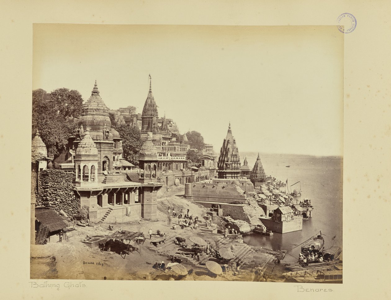 Benares - Il ghat crematorio da Samuel Bourne
