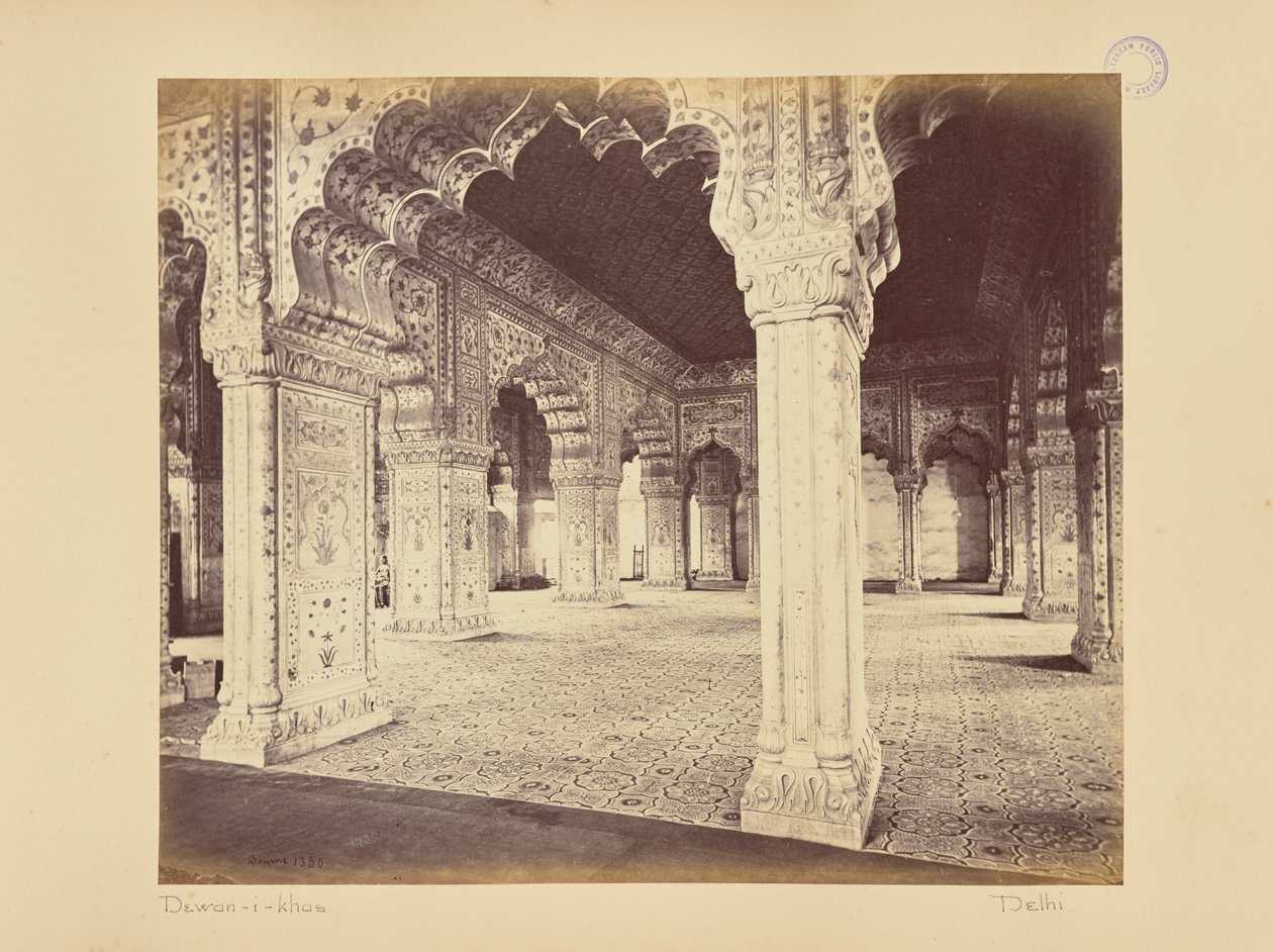 Delhi; il palazzo, interno del Dewan-i-Kass da Samuel Bourne