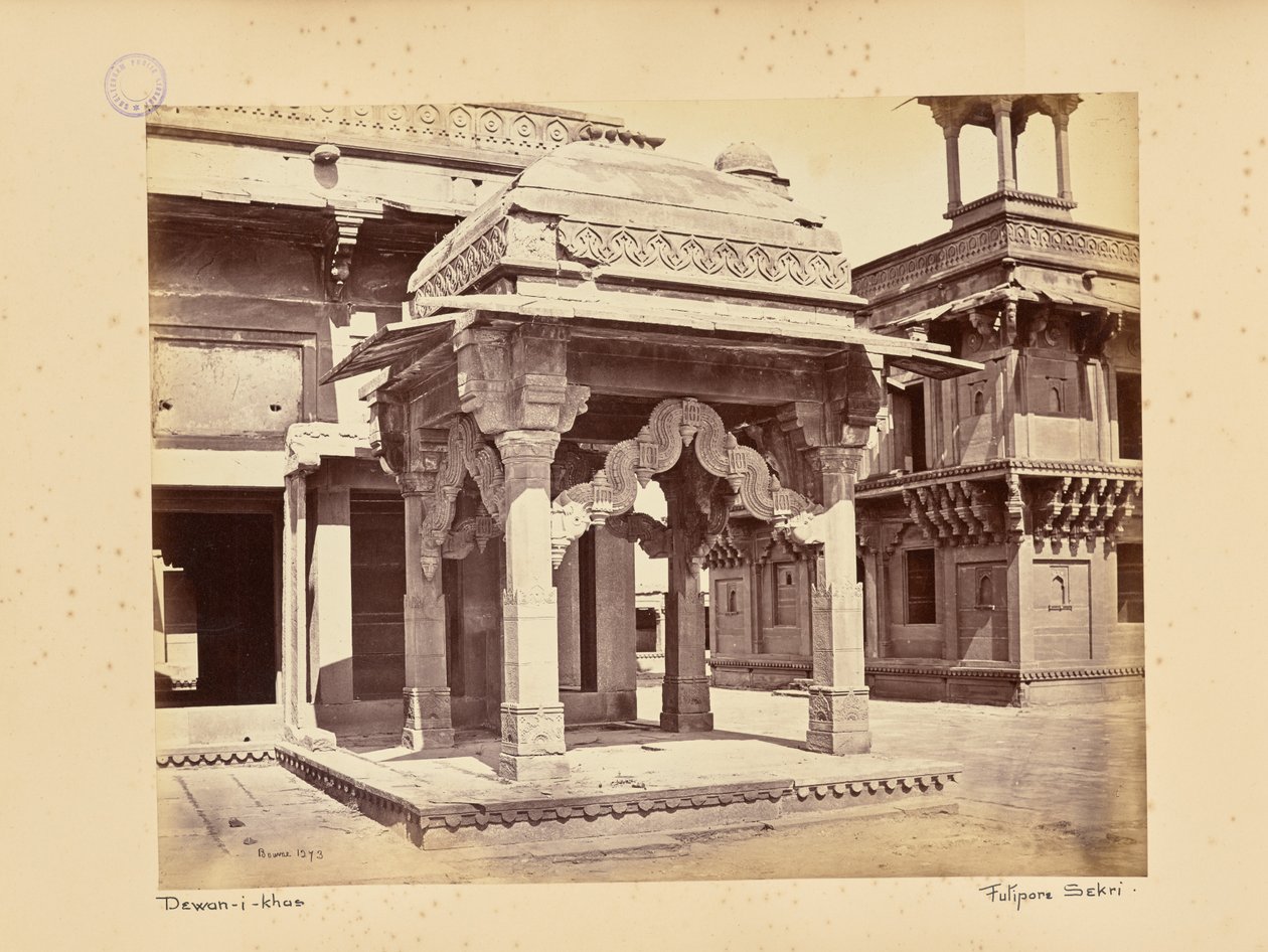 Fatehpur Sikri; Guru-ki-Mandi o Tempio del santo indù da Samuel Bourne