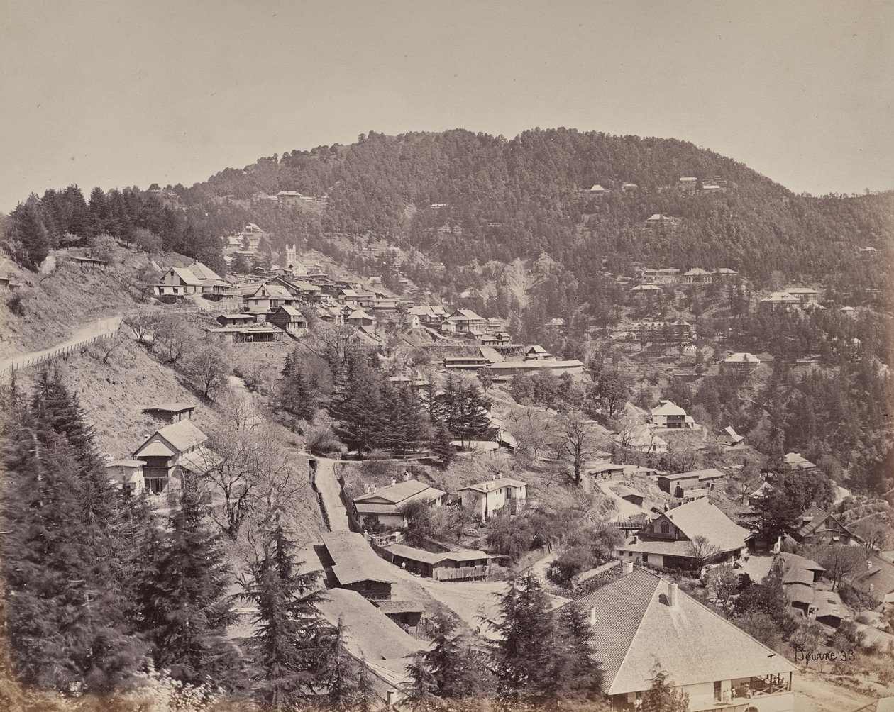 Shimla. Case di residenti europei, vista a est da Samuel Bourne