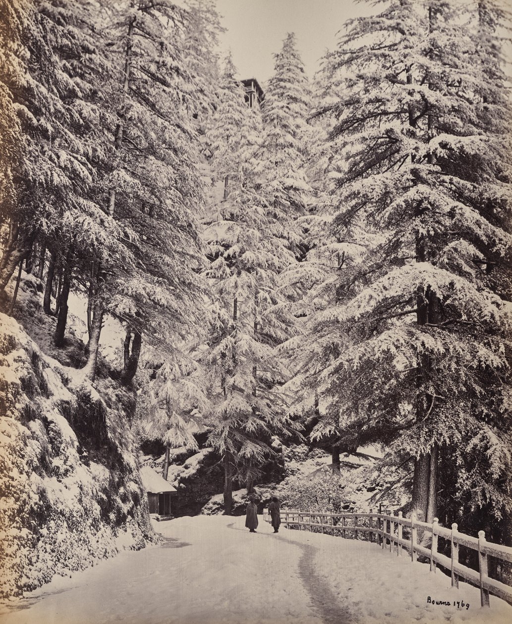 Shimla. Veduta del Mall in inverno da Samuel Bourne