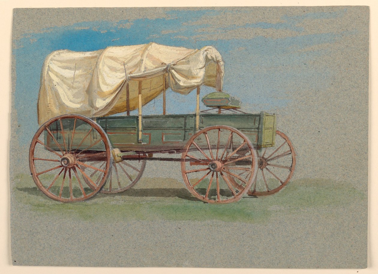 Disegno, un carro coperto, 1870-80 da Samuel Colman