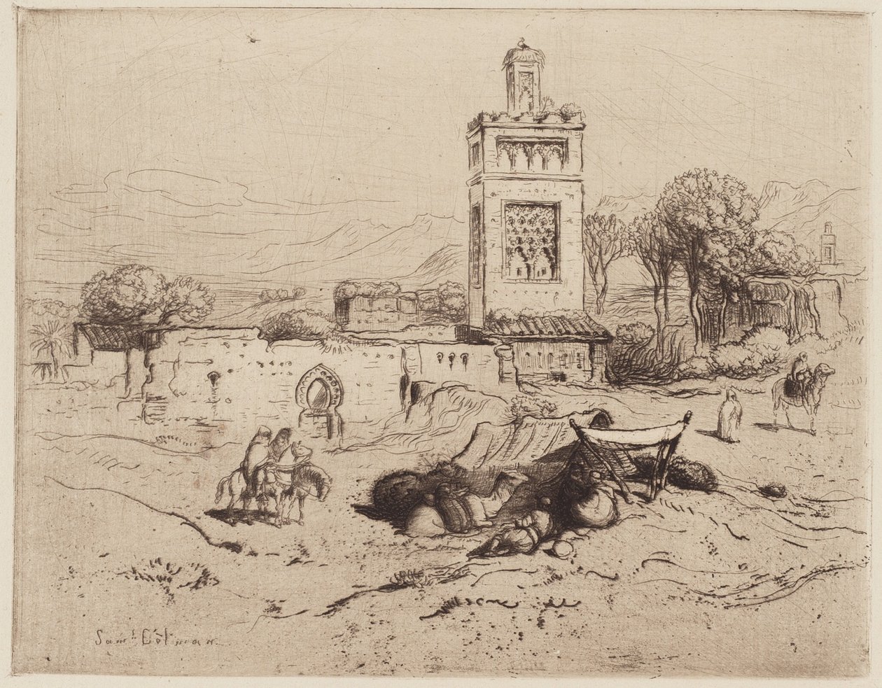 Rovine di una moschea, Tlemcen, Algeria da Samuel Colman