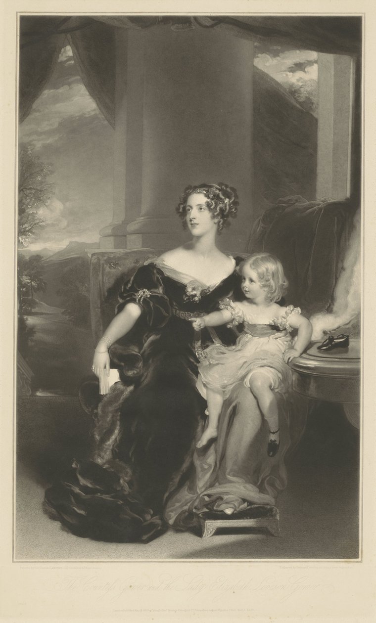 Ritratto di Harriet, Contessa Gower, e sua figlia da Samuel Cousins