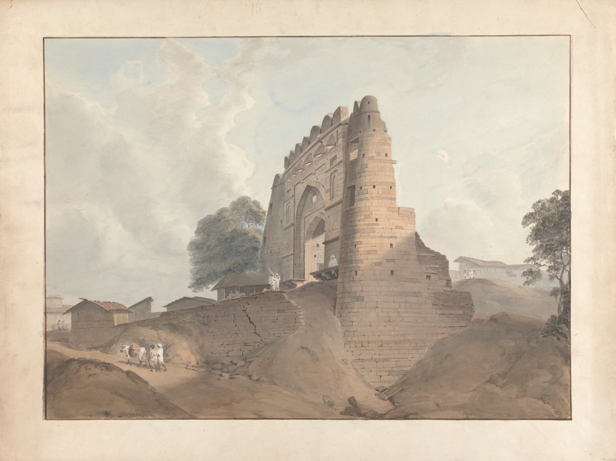 Porta del vecchio forte a Old Benares da Samuel Davis