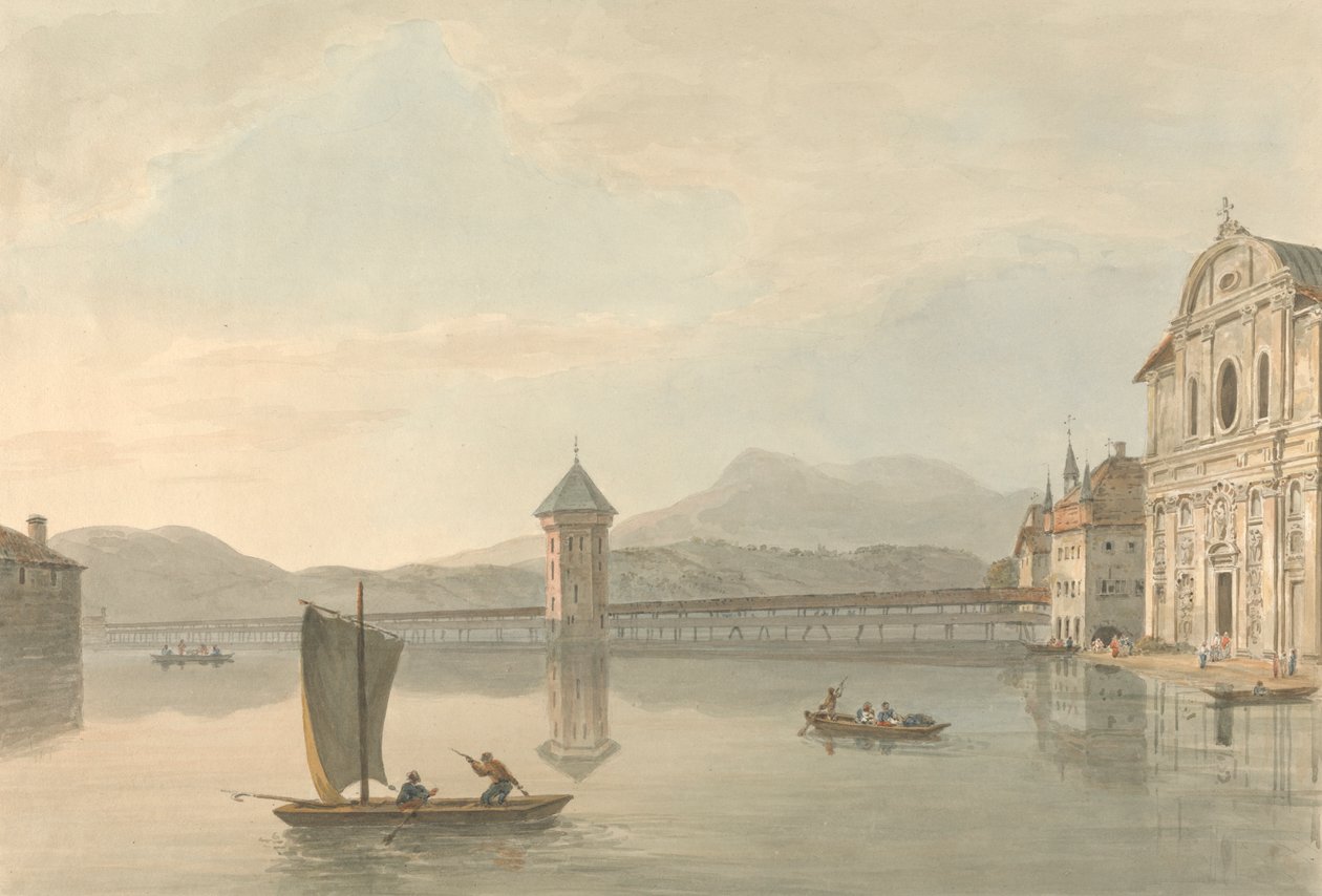 Veduta di Lucerna: Il Collegio dei Gesuiti da Samuel Davis
