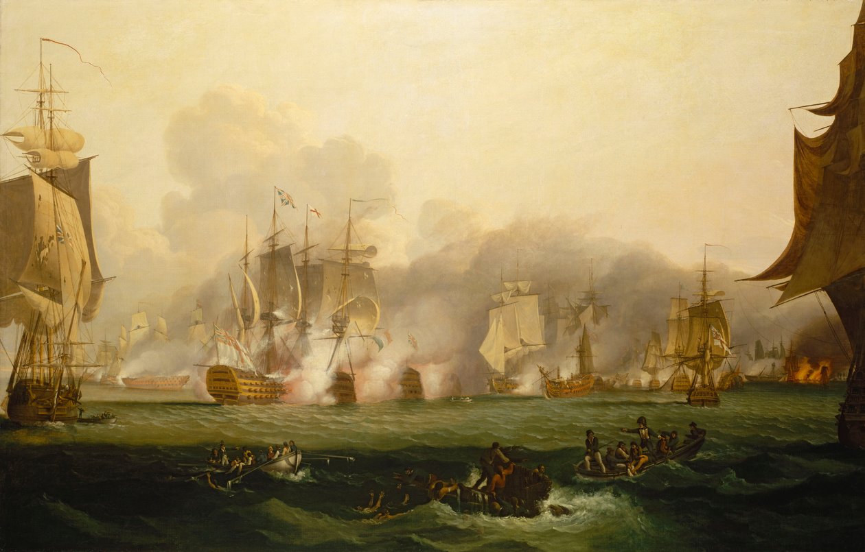 La battaglia di Trafalgar, 21 ottobre 1805, inizio XIX secolo da Samuel Drummond