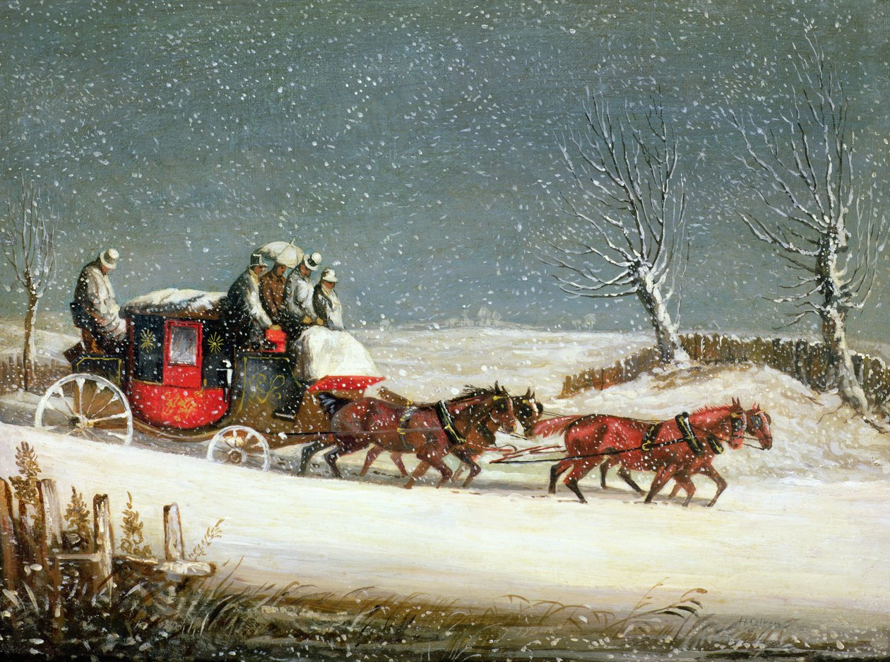 La posta reale nella neve profonda da Samuel Henry Alken