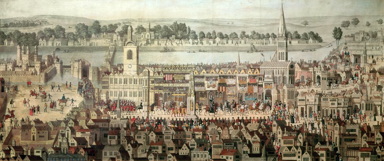 Il corteo di incoronazione di Re Edoardo VI nel 1547 da Samuel Hieronymous Grimm