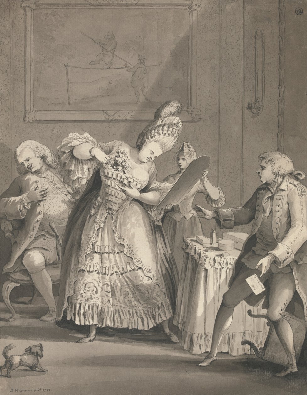 La signora inglese a Parigi da Samuel Hieronymus Grimm