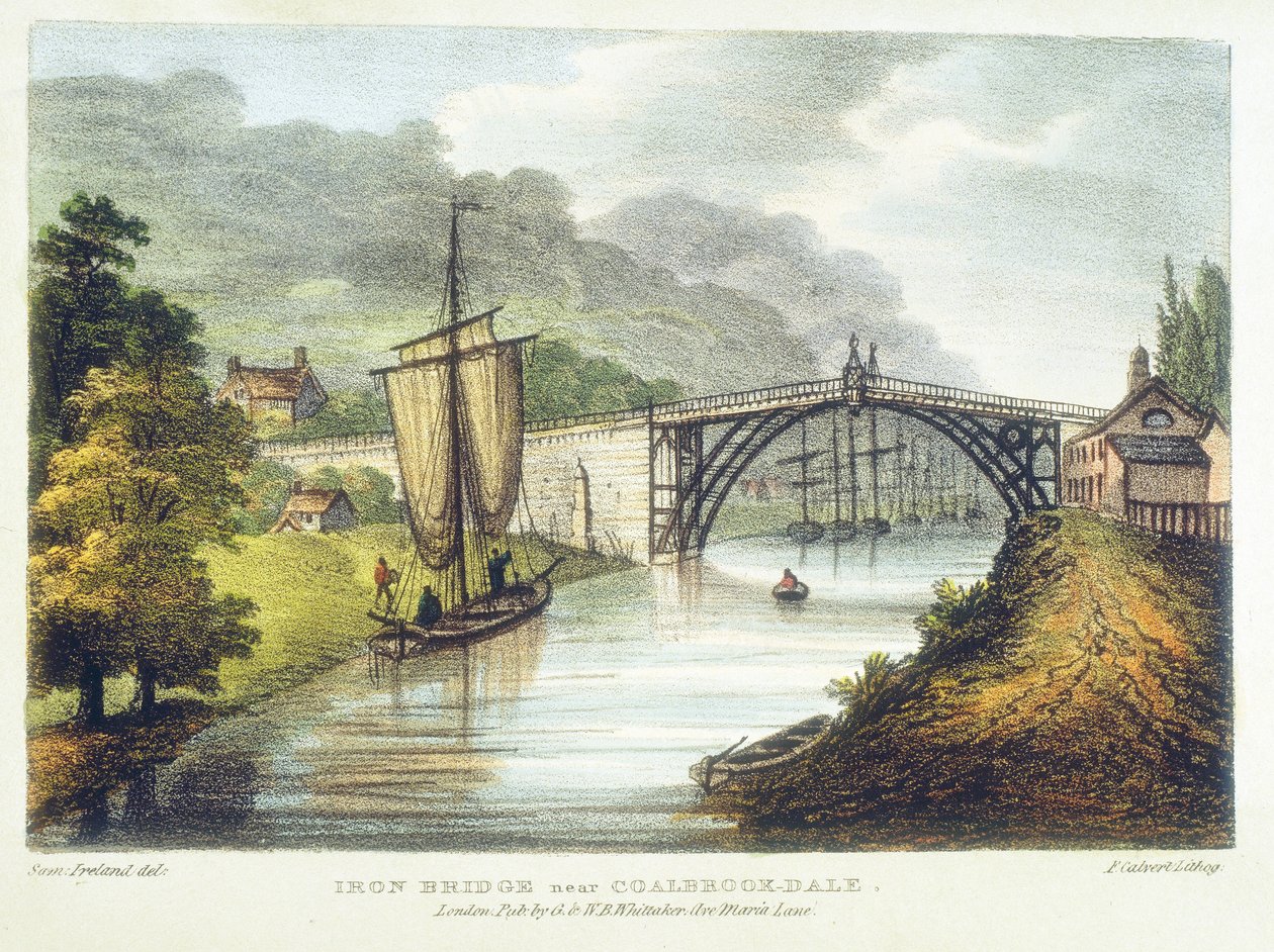 Ponte di ferro sul Severn a Ironbridge, Coalbrookdale, Inghilterra, costruito 1779-1795 da Samuel Ireland