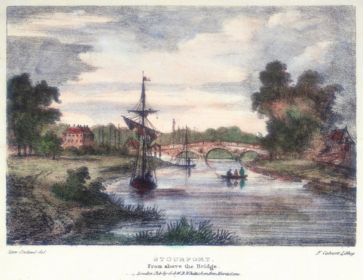 Stourport-on-Severn, Worcestershire, sopra il ponte da Samuel Ireland