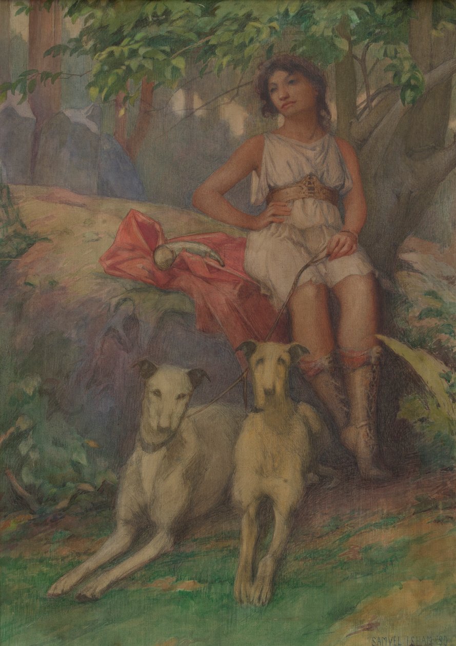 Figura con Due Segugi da Samuel Isham