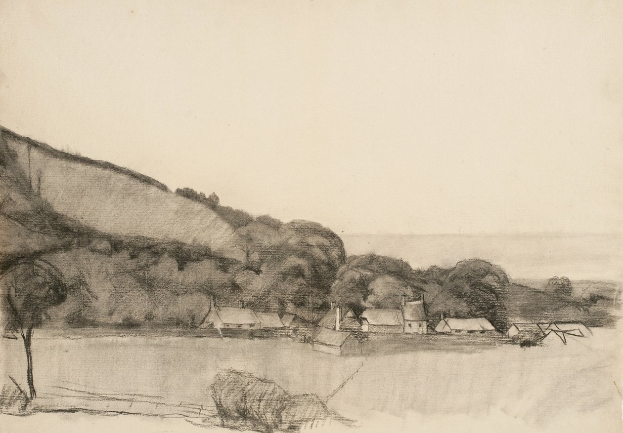Paesaggio con edifici agricoli da Samuel Isham