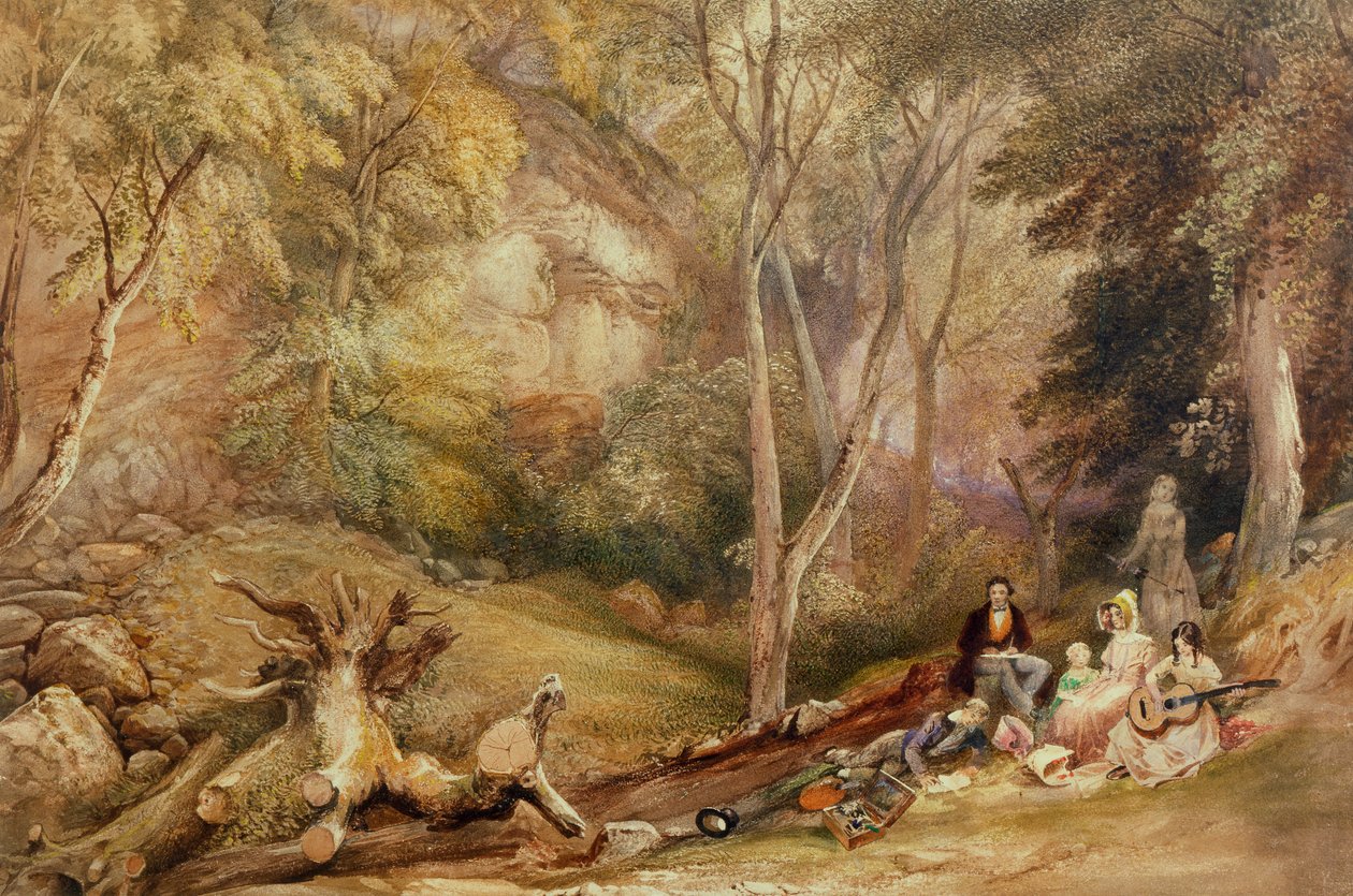 Una festa di disegno a Leigh Woods, c.1830 da Samuel Jackson