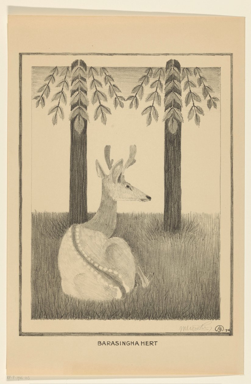 Cervo Barasingha da Samuel Jessurun de Mesquita (signed by artist)