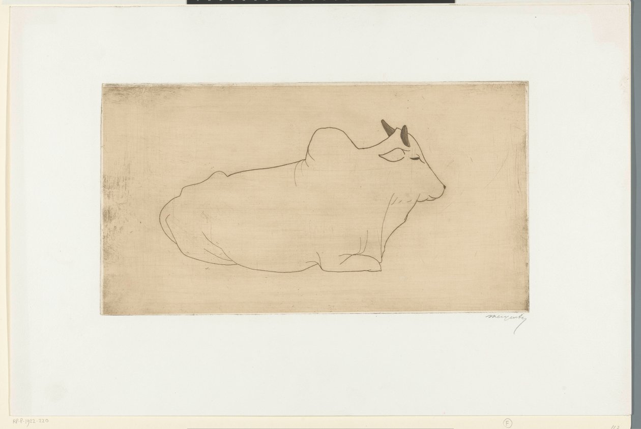 Zebu sdraiato da Samuel Jessurun de Mesquita (signed by artist)