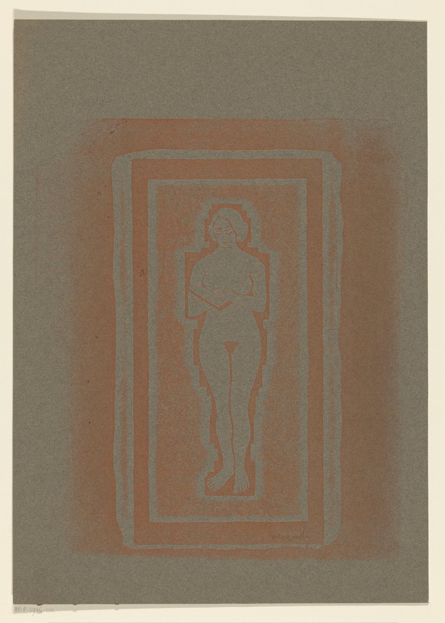 Nudo con libro o lastra di pietra in mano da Samuel Jessurun de Mesquita (signed by artist)