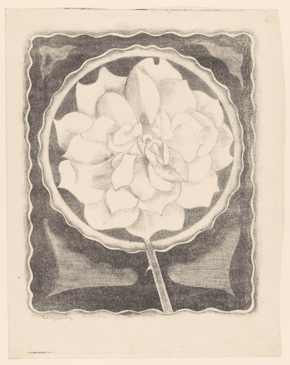 Rosa (in cerchio, con bordo ondulato) da Samuel Jessurun de Mesquita (signed by artist)