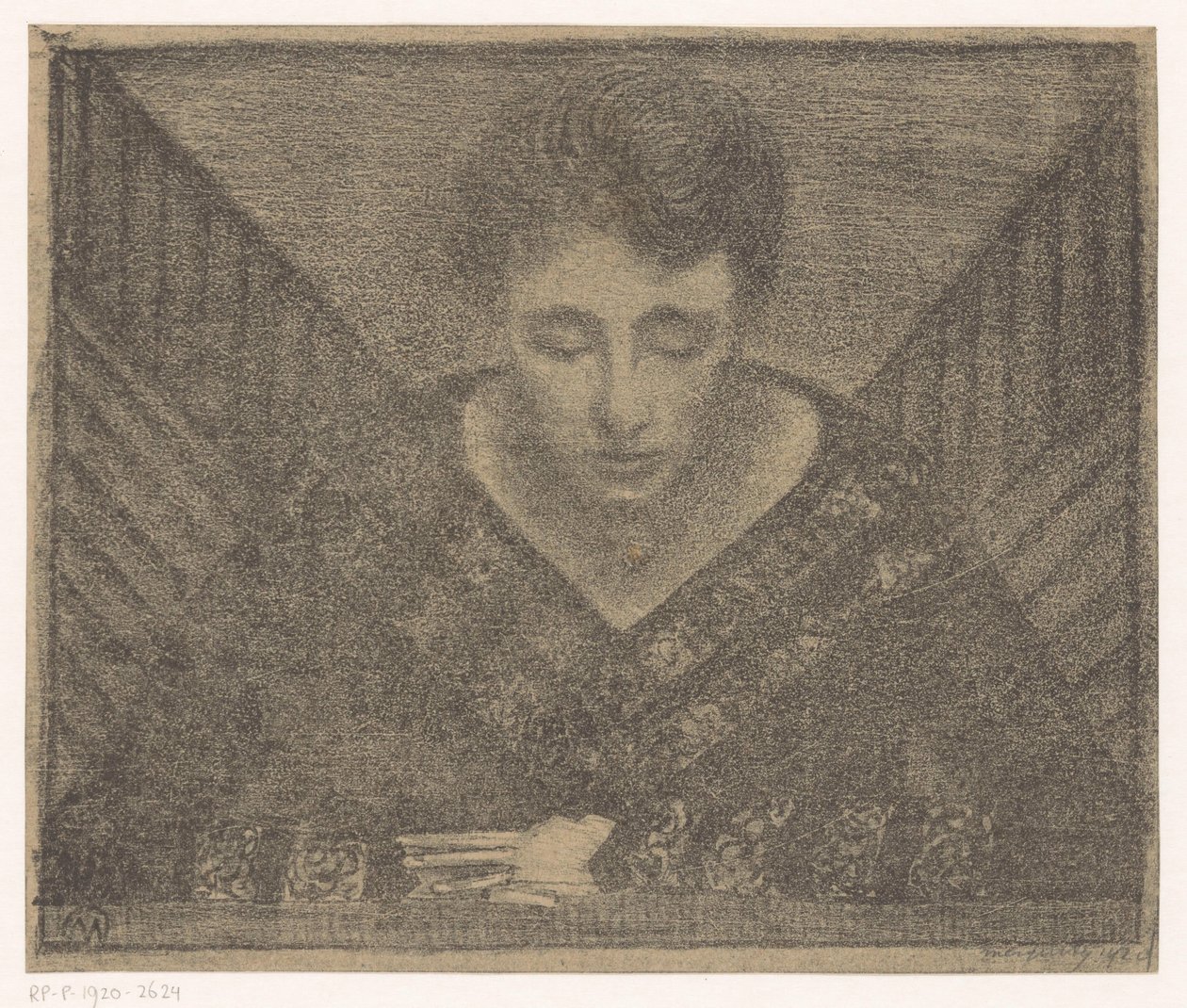 Donna con scollatura a V da Samuel Jessurun de Mesquita (signed by artist)