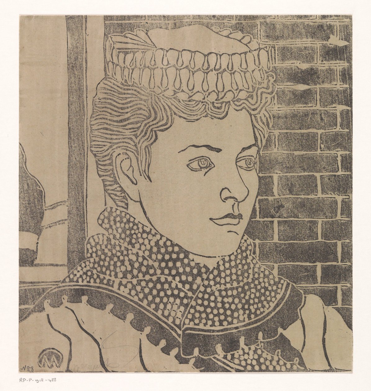 Donna con cuffia da domestica da Samuel Jessurun de Mesquita (signed by artist)
