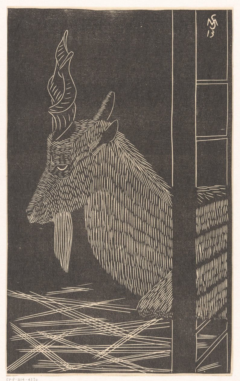 Capra Markhor (Cervo seduto in una gabbia) da Samuel Jessurun de Mesquita