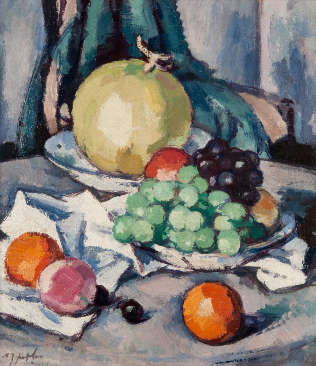 Frutta mista - Melone, Uva e Mele, c.1926 da Samuel John Peploe