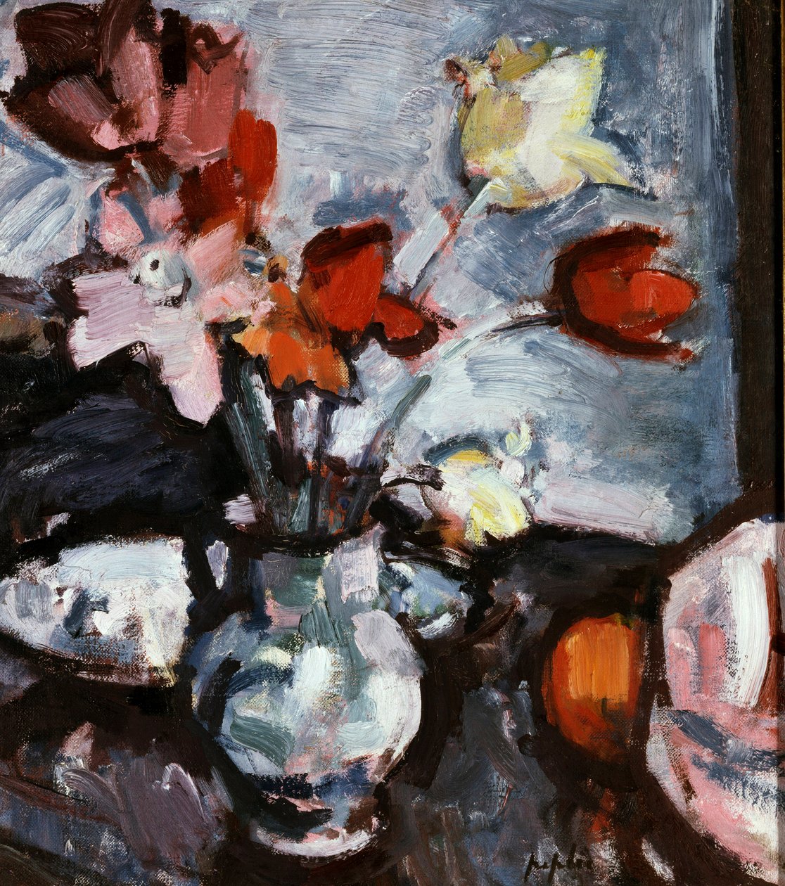 Natura morta con tulipani. Dipinto di Samuel John Peploe (1871-1935) Collezione privata. da Samuel John Peploe