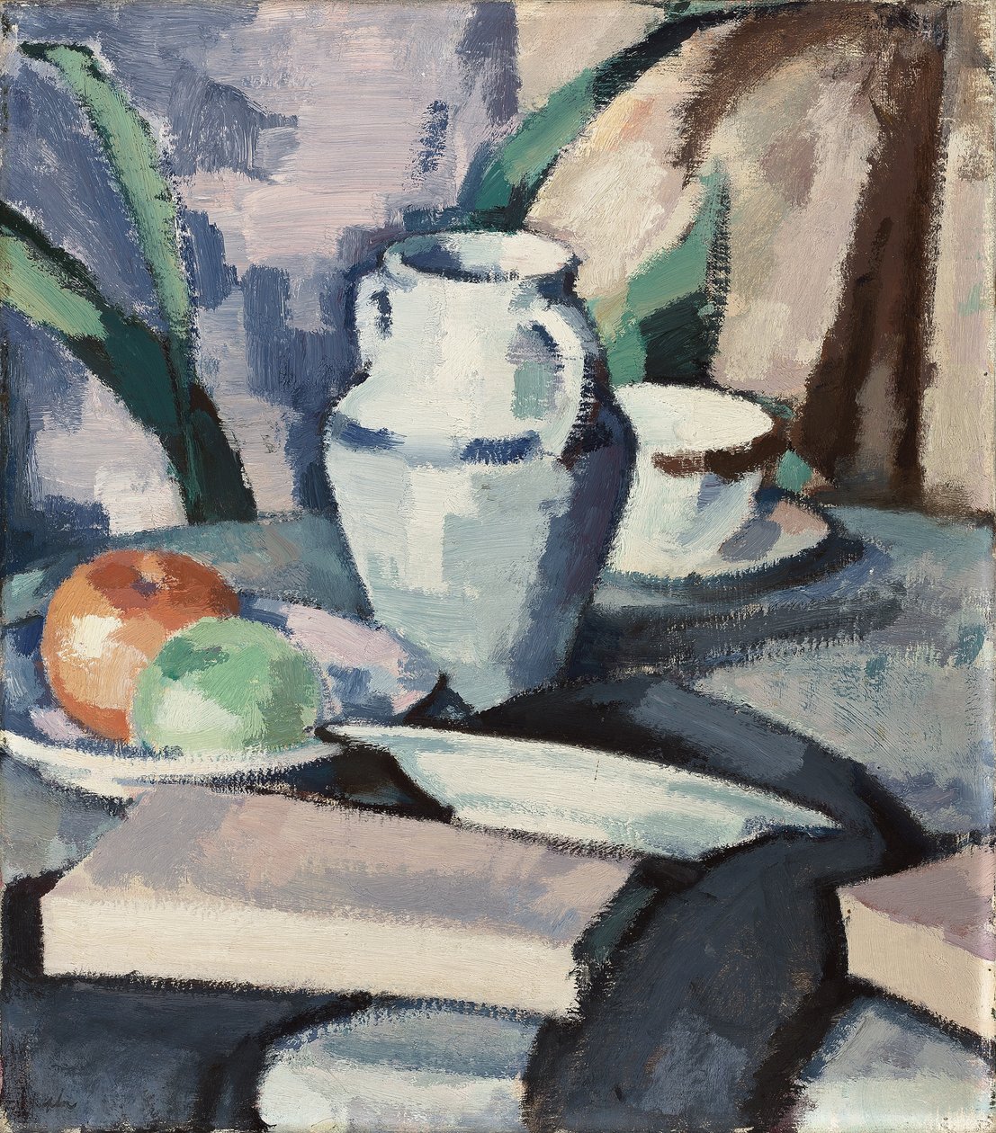 Natura morta con vaso e libri da Samuel John Peploe