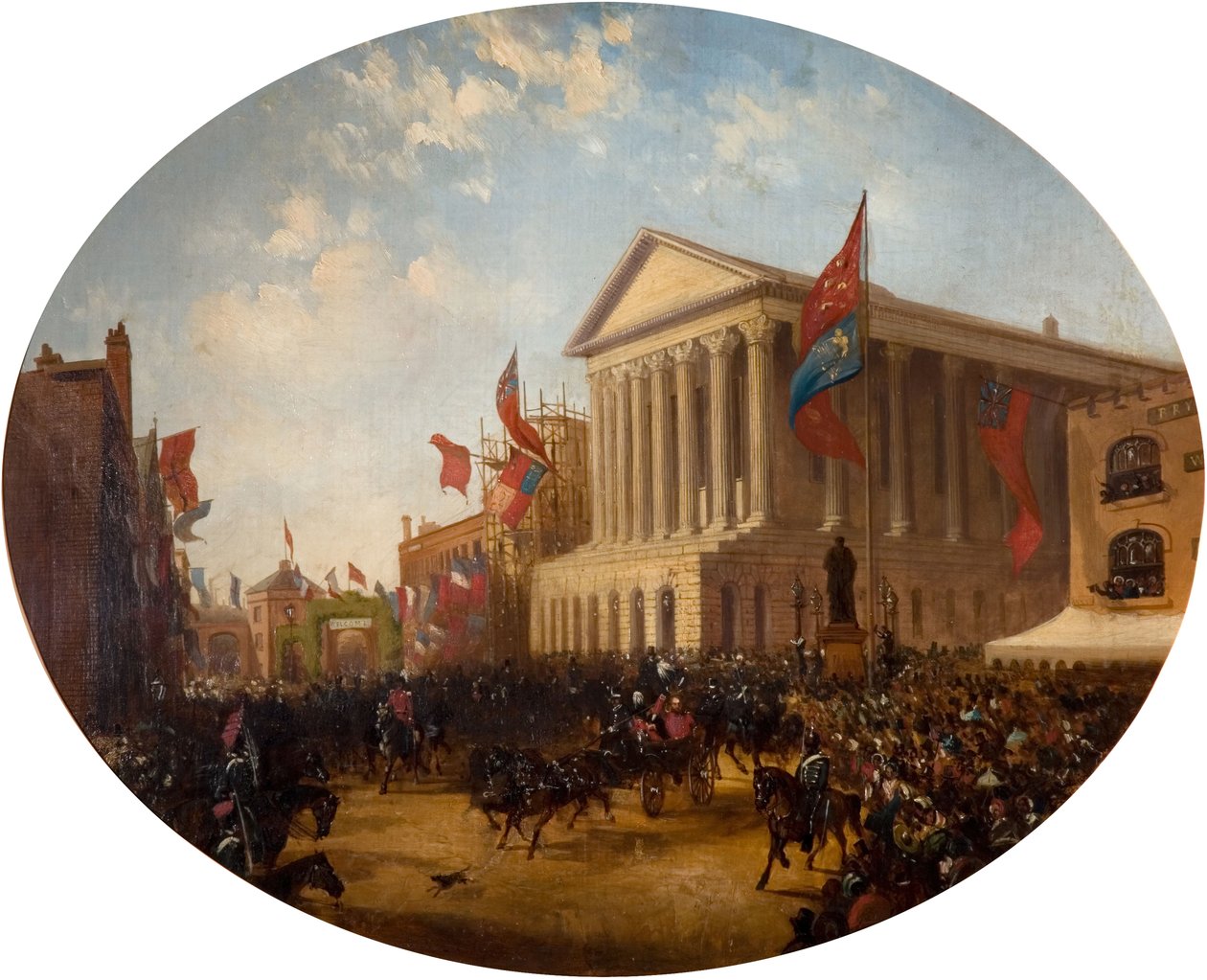 Il duca di Cambridge lascia il municipio, Birmingham, 1857 da Samuel Lines