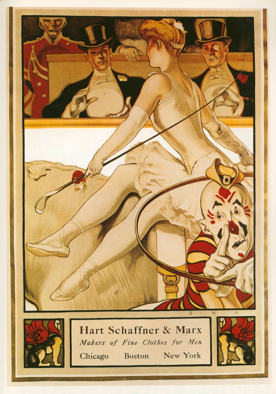 Samuel Nelson Abbott: Hart and Marx, Produttori di abiti pregiati per uomo. USA ... (litografia) da Samuel Nelsol Abbott
