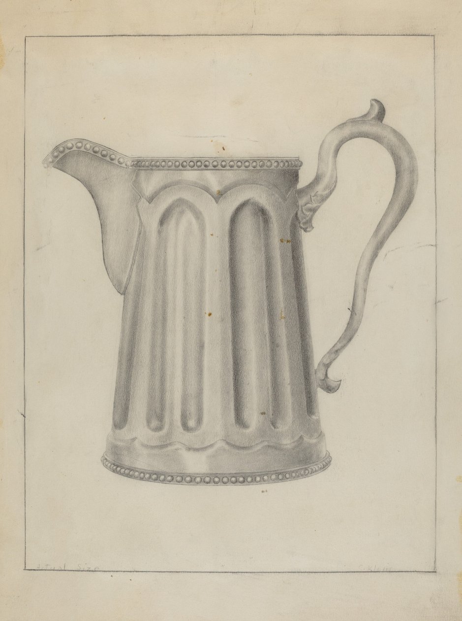 Brocca di peltro da Samuel O. Klein