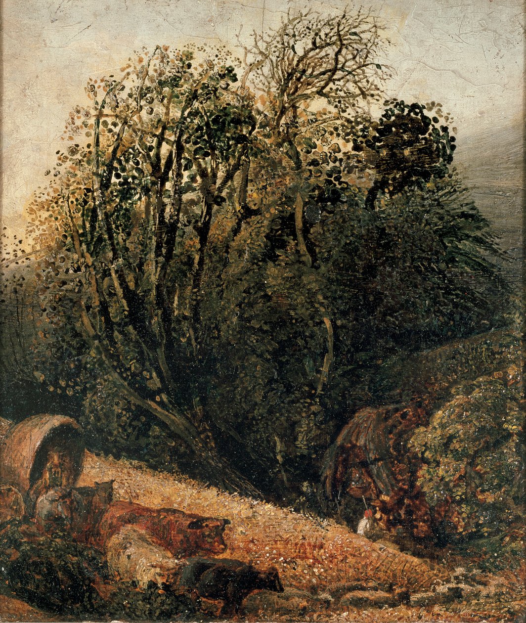 Un Campo di Grano Bordato da Alberi da Samuel Palmer