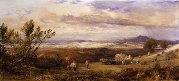 Il campo di grano, mattina nuvolosa da Samuel Palmer