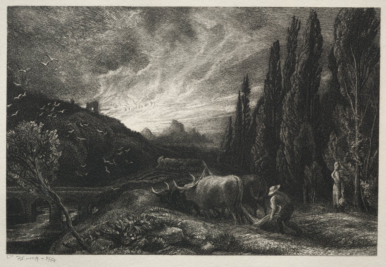 Il primo aratore, prima del 1861 da Samuel Palmer