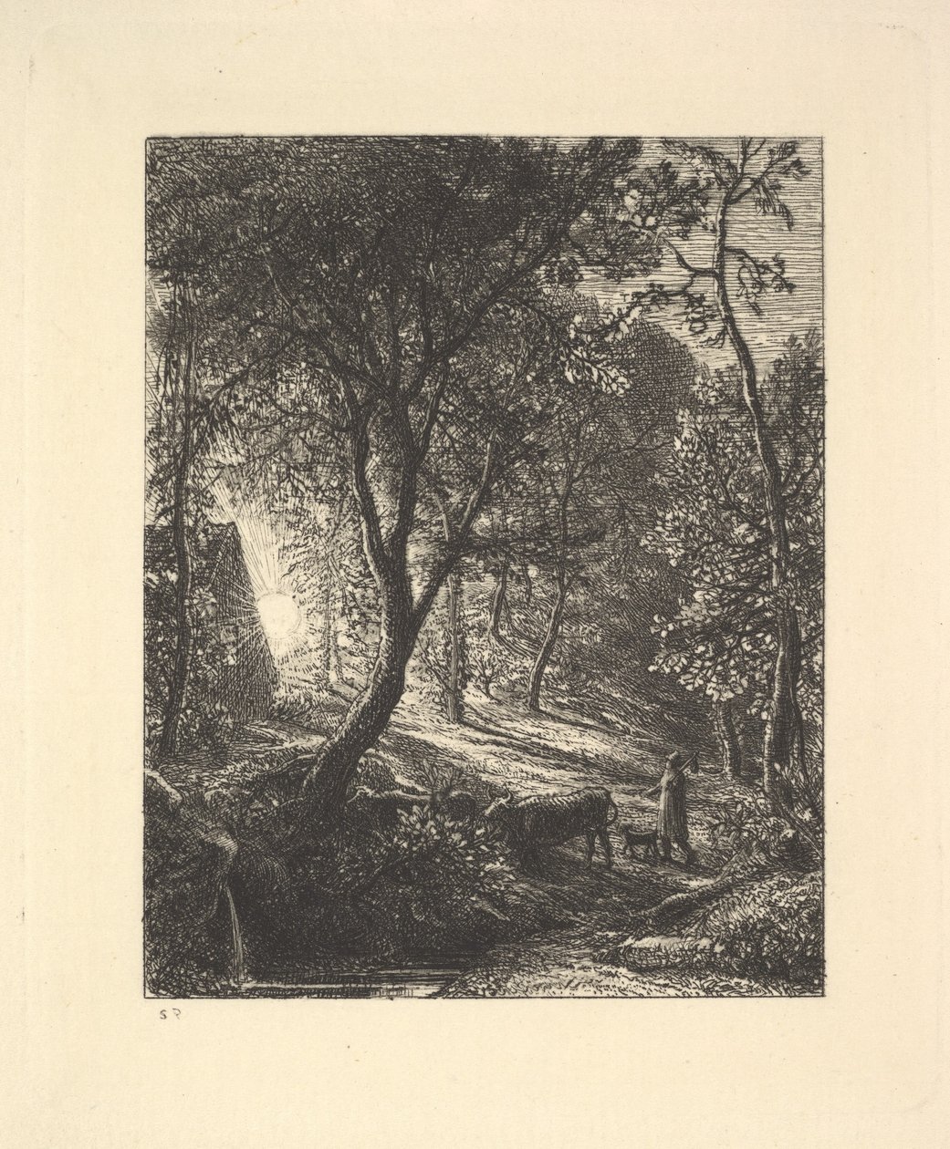 Il Cottage del Mandriano, o Tramonto, 1880 da Samuel Palmer