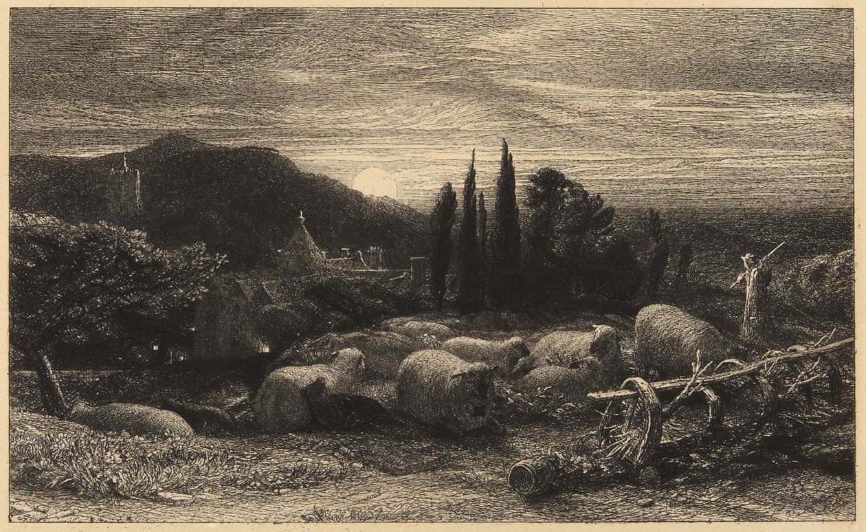 «La luna nascente» o «Una pastorale inglese» da Samuel Palmer