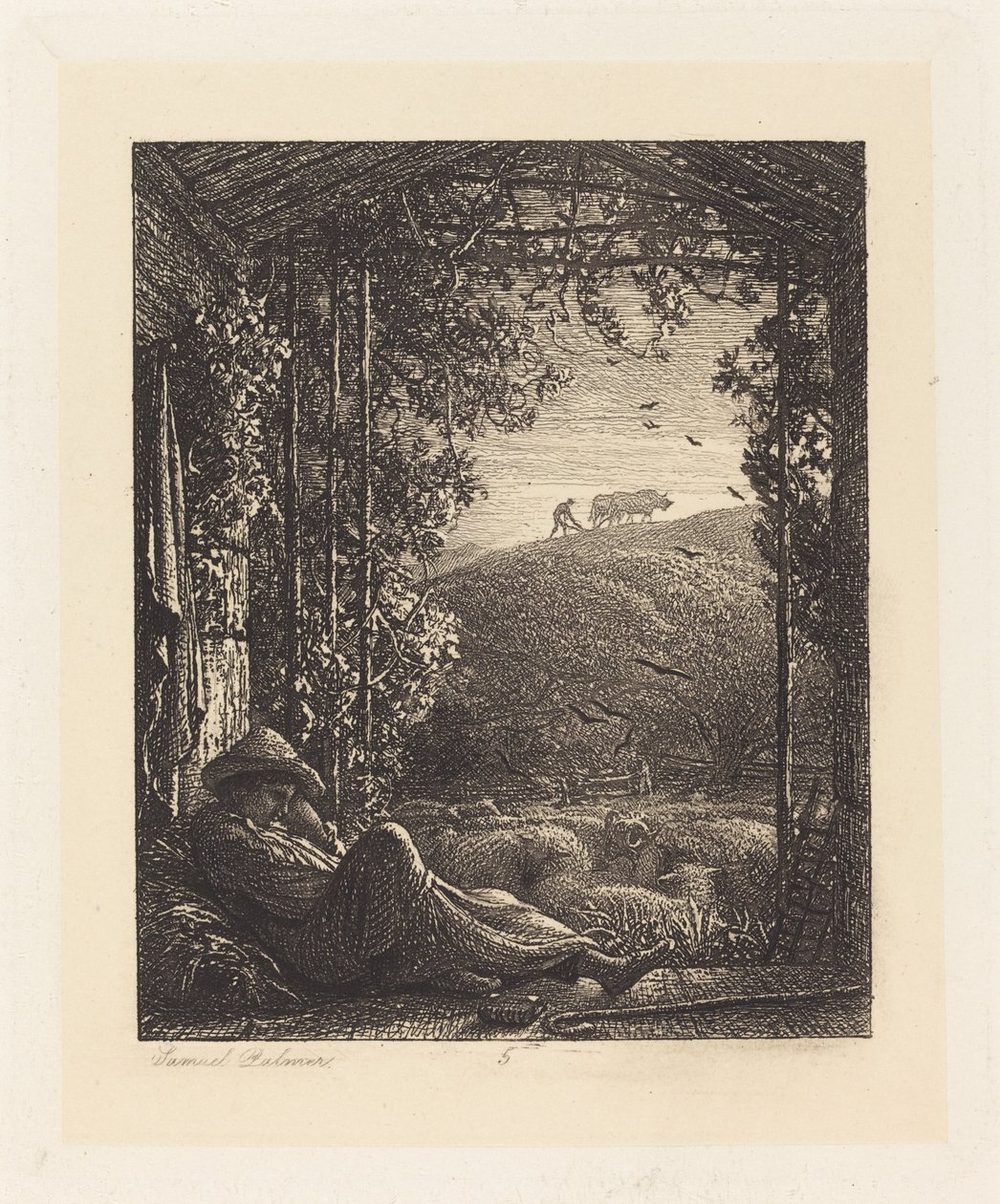 Il pastore dormiente; Prima mattina da Samuel Palmer